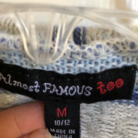 Girls size 10-12 sweater by Almost Famous too - Picture 4 of 4